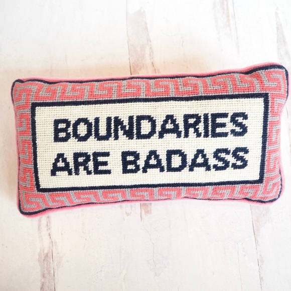 Needlepoint pillow- Boundaries are Badass